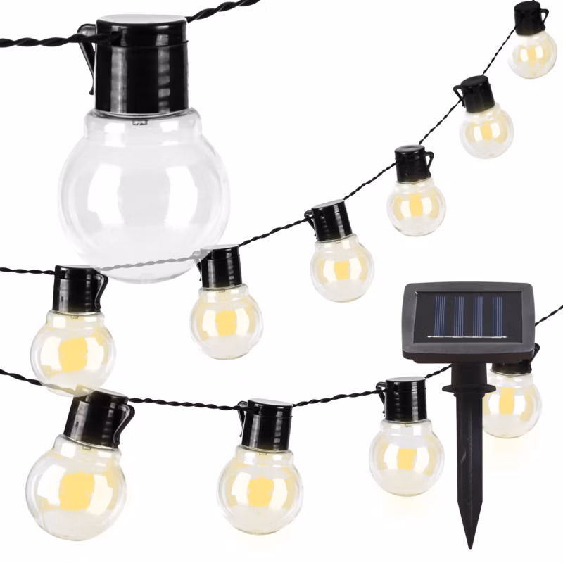 Girlanda LED solarna MasterLED 10xLED 335cm 3000K ciepła biel z czujnikiem zmierzchu IP44 1 szt.