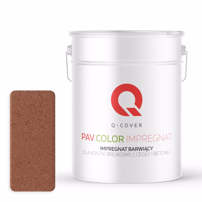 Impregnat Barwiący do Kostki Brukowej Cegły Betonu Q-Cover Ceglasty RAL8004 10L