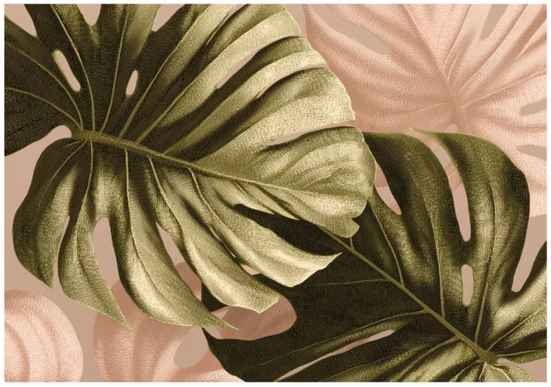 Fototapeta WALLARENA Do Sypialni Salonu Na Flizelinie Liście Abstrakcja Monstera Zielony 400×280 cm 16280VX8 1 szt.