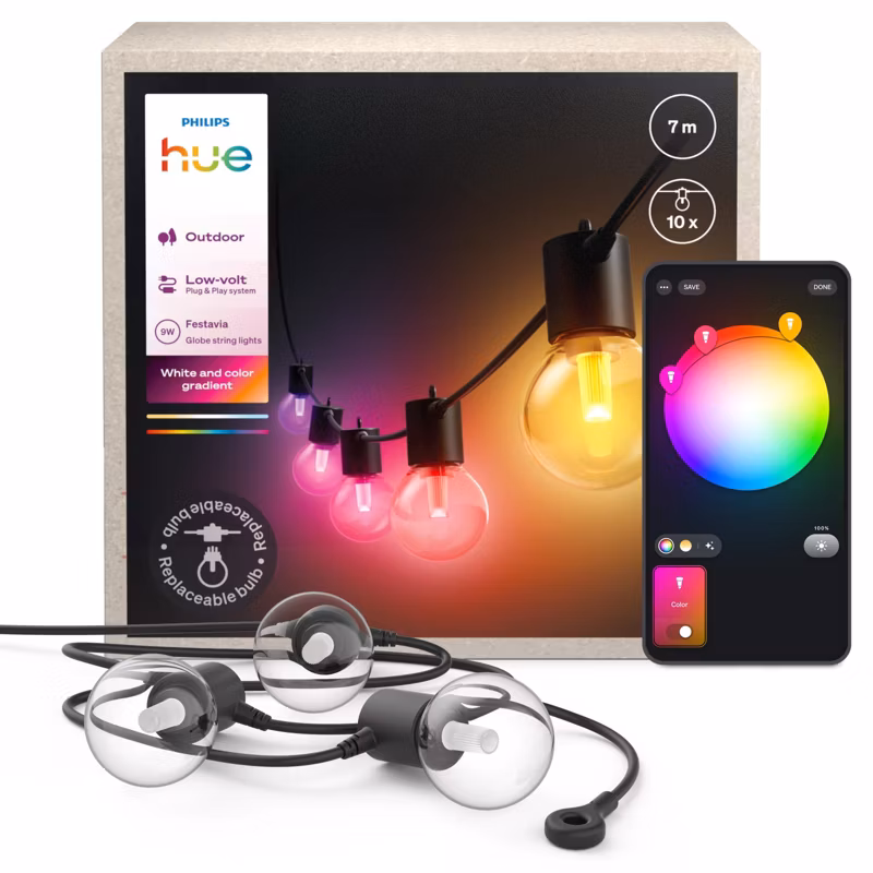 Girlanda Ogrodowa Festavia Philips HUE 7m IP65 10LED RGB Inteligentna Bluetooth White and Color Ambiance 1 szt.