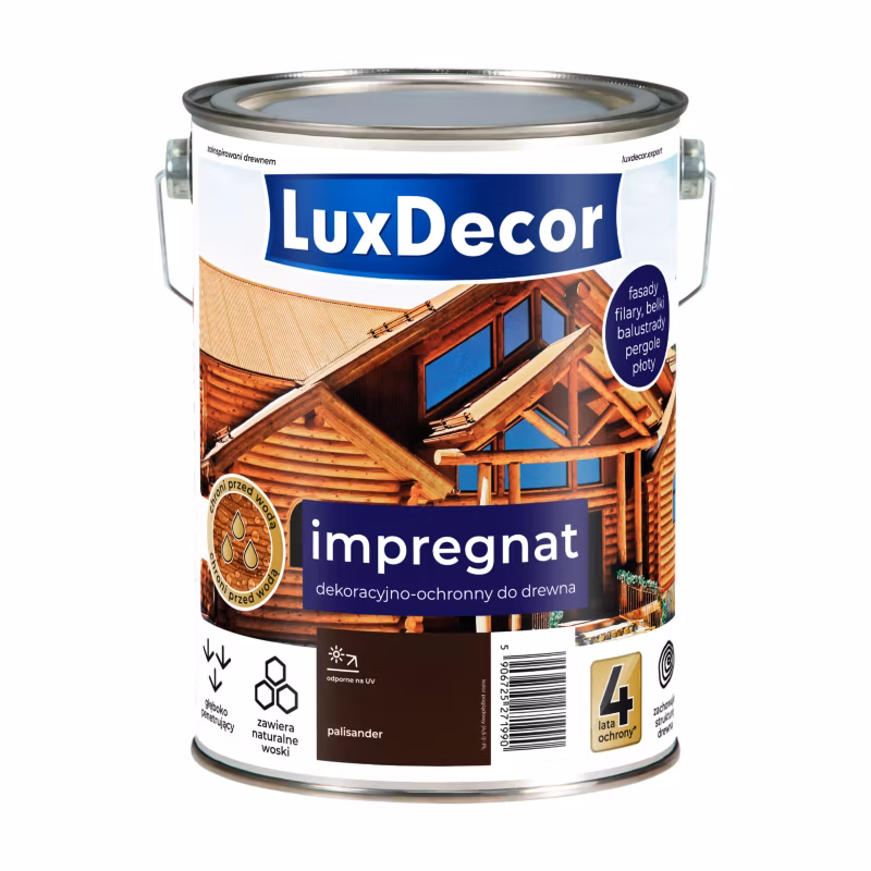 Impregnat dekoracyjno-ochronny do drewna LuxDecor, palisander, 4,5l, 1 szt.