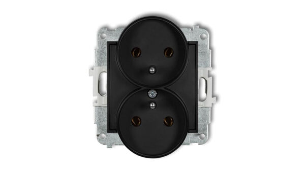 MINI Gniazdo podwójne z/u czarny mat 12MGPR-2z
