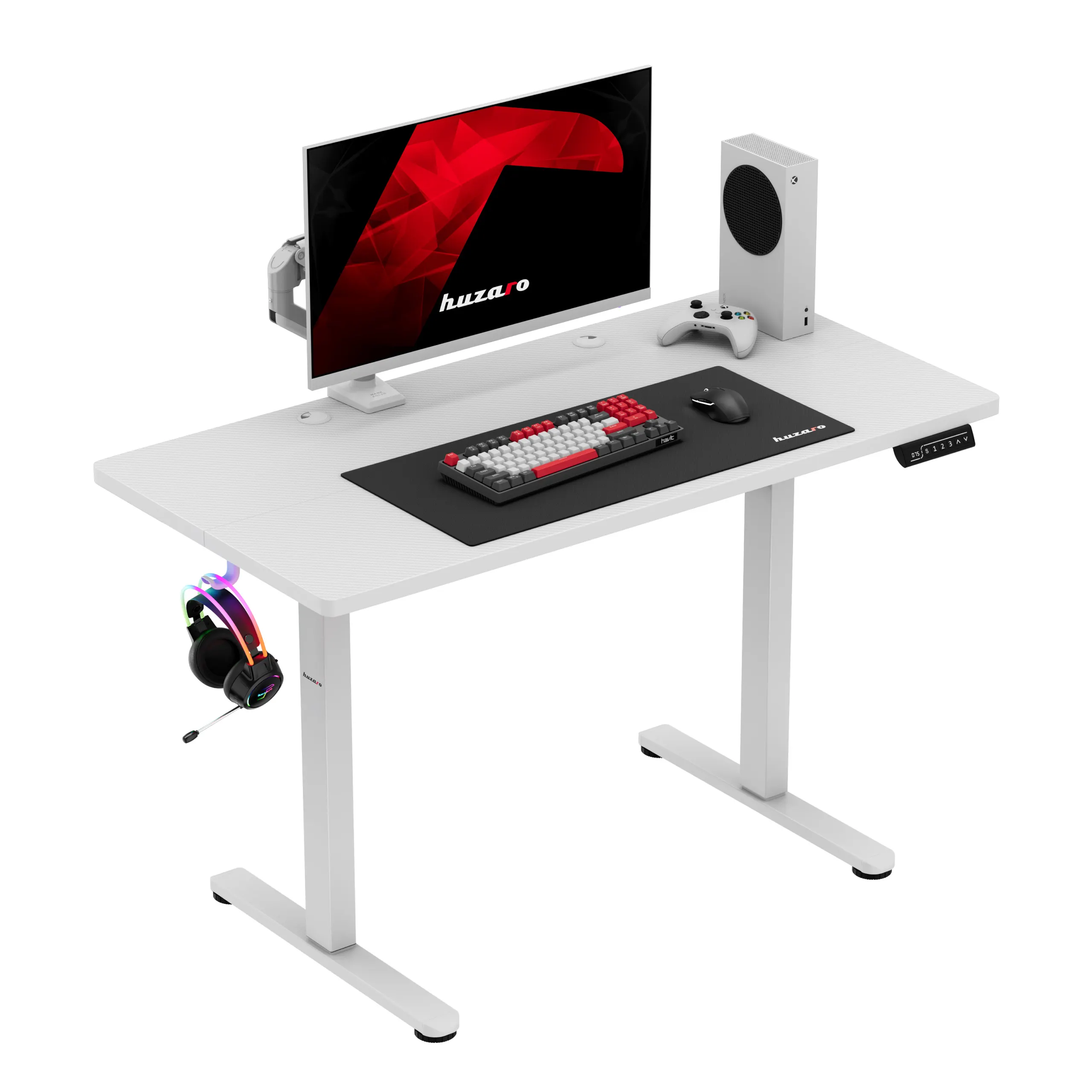 Biurko elektryczne gamingowe Huzaro Hero 8.1 White 120 cm