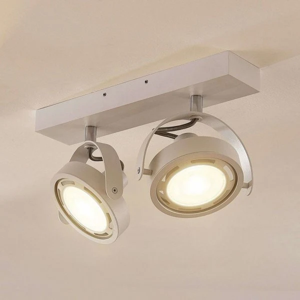 Reflektor LED Munin, regulowany, biały, 2 lampy