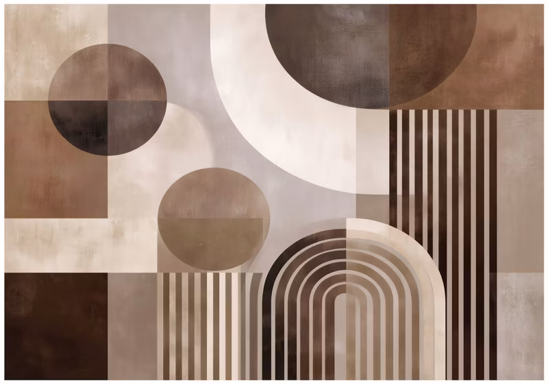 Fototapeta WALLARENA Do Sypialni Salonu Na Flizelinie Art Deco Geometria Abstrakcja Brązowy 300×210 cm 16131VX6 1 szt.