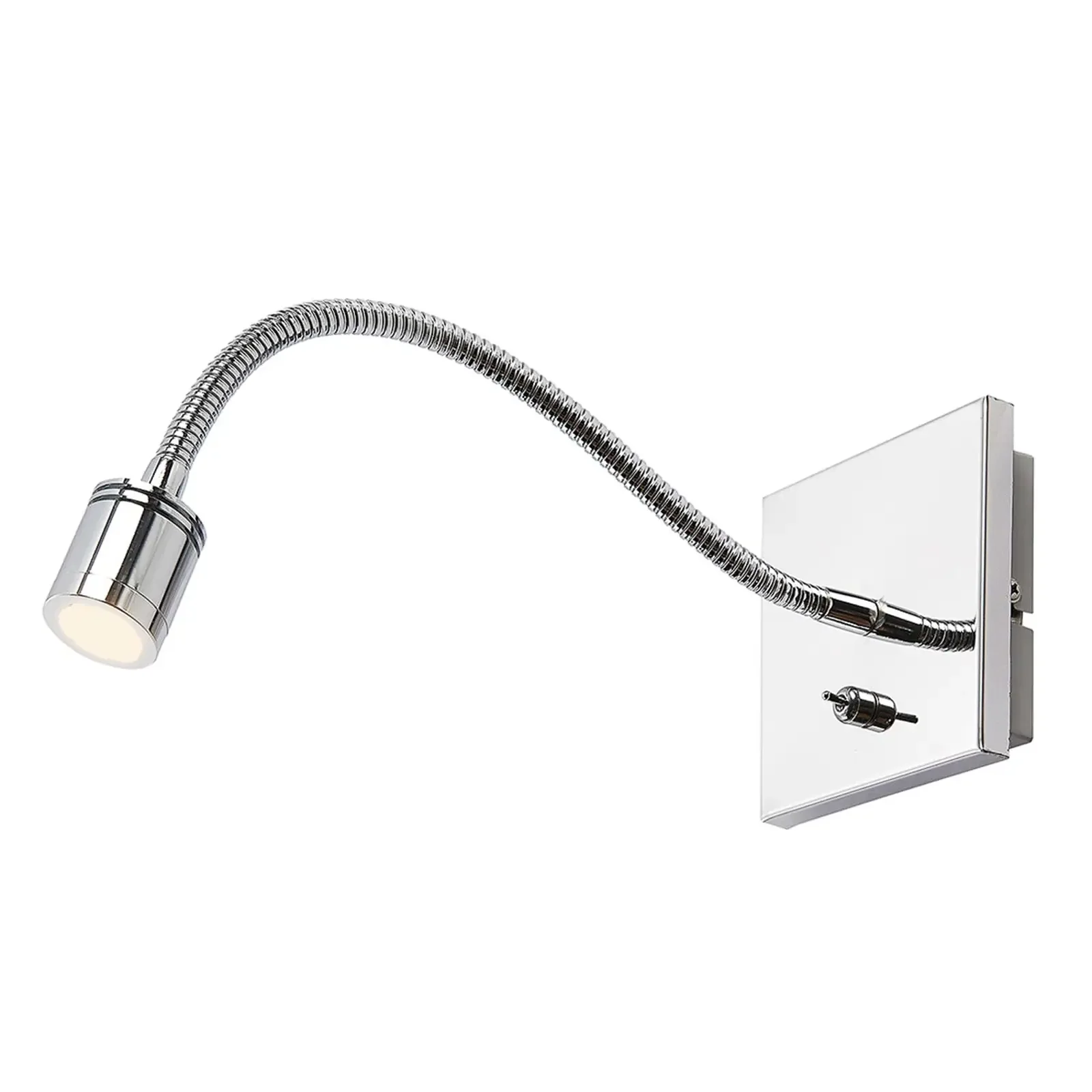 Chromowana lampa ścienna do czytania Berfin, LED
