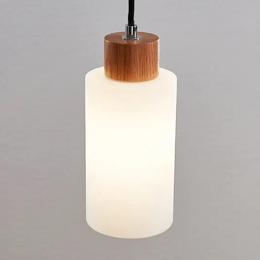 Drewniana lampa wisząca Lindby Nicus, jednożarówkowa