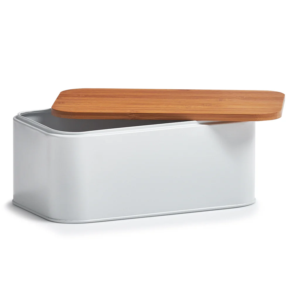 Chlebak Lanchy z bambusową pokrywką 12,5×31 cm Biały
