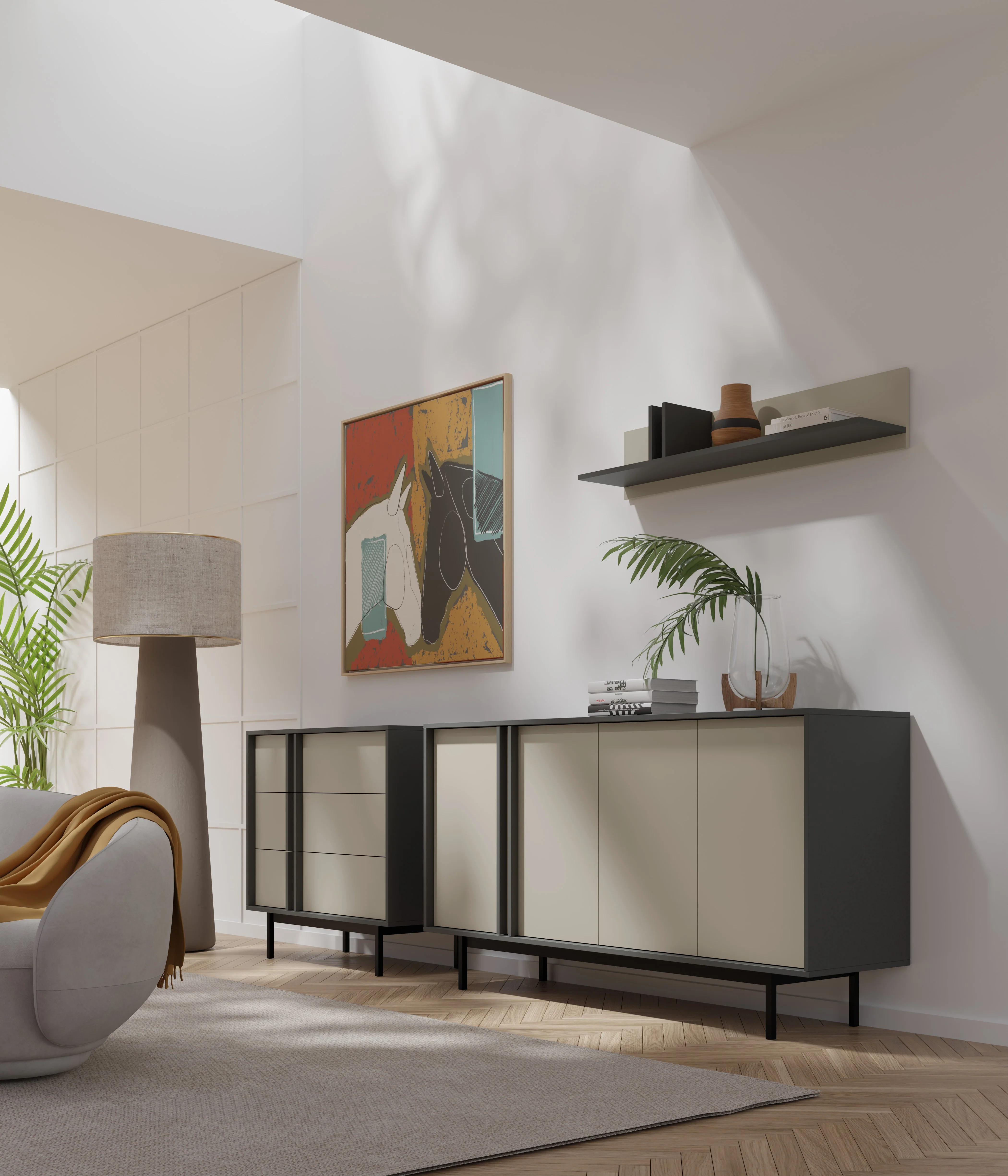 Meble systemowe ALSY beż – zestaw 1