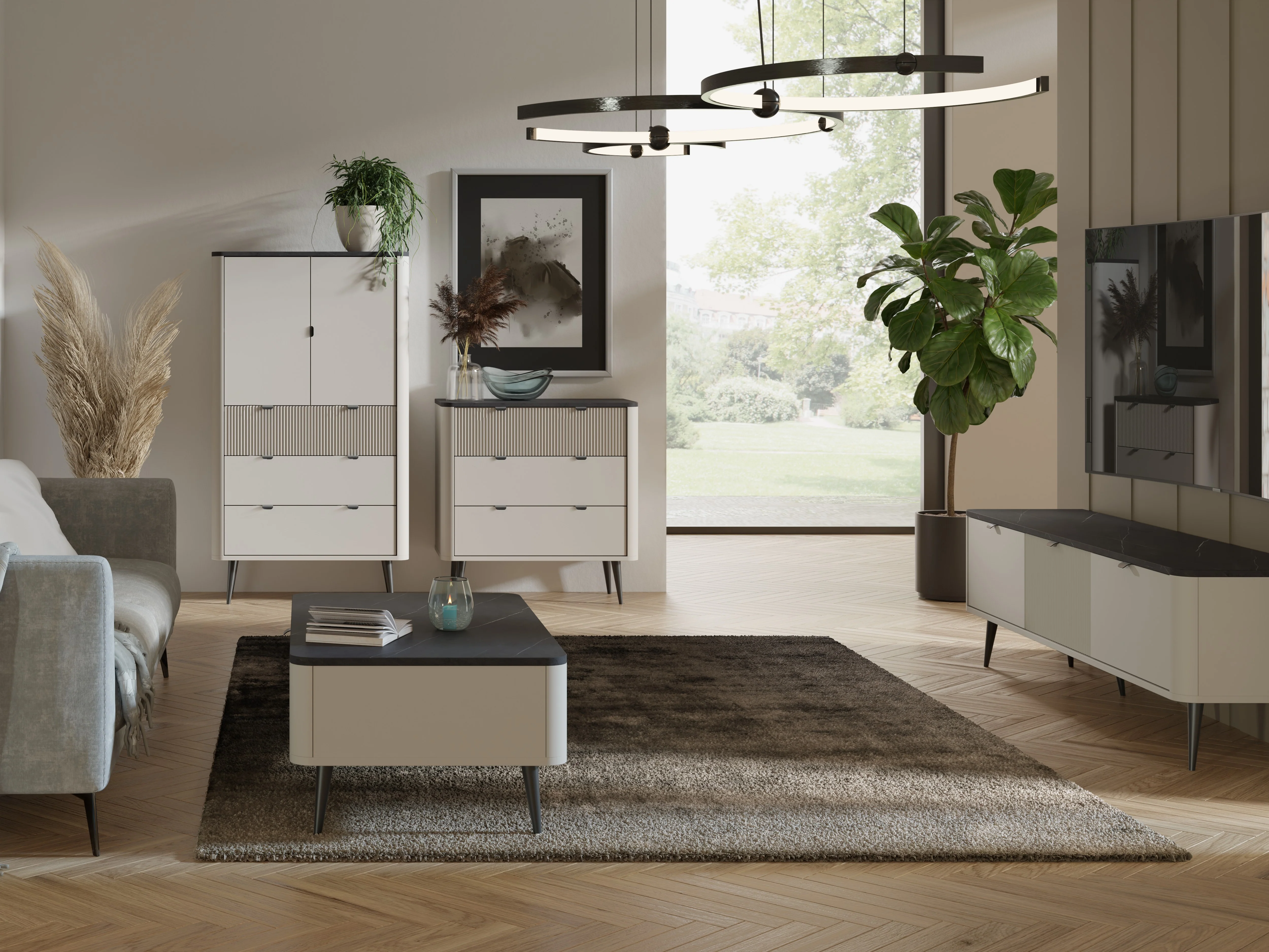 Meble systemowe MARLY kaszmir szary – zestaw 2