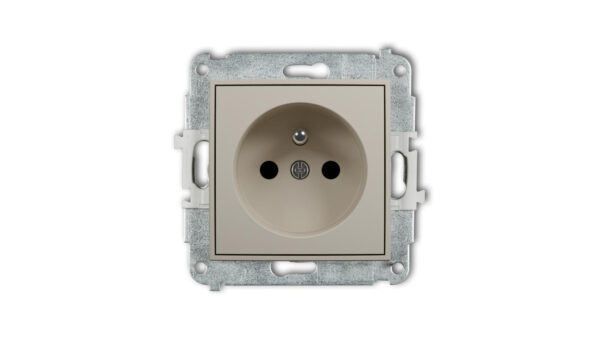 MINI Mechanizm gniazda pojedynczego z uziemieniem 2P+Z (przesłony torów prądowych) taupe 60MGP-1zp