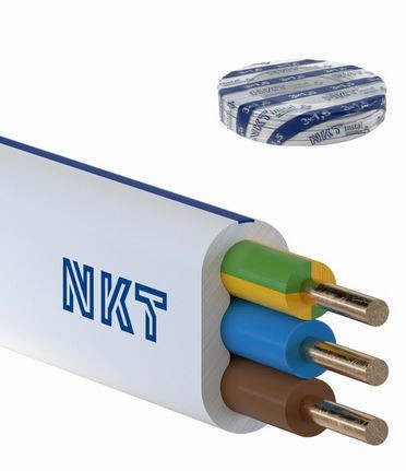 Przewód NKT instal PLUS YDYp 3×1,5 żo biały 450/750 /100m/