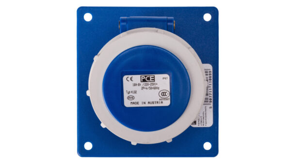 Gniazdo tablicowe skośne 16A 3P 230V /80×97/ niebieskie IP67 POWER TWIST 4132-6