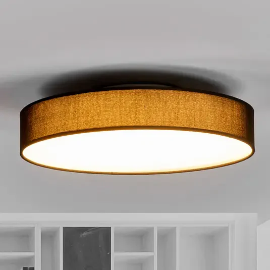 Lampa sufitowa LED Saira z tkaniny, 40 cm, czarna