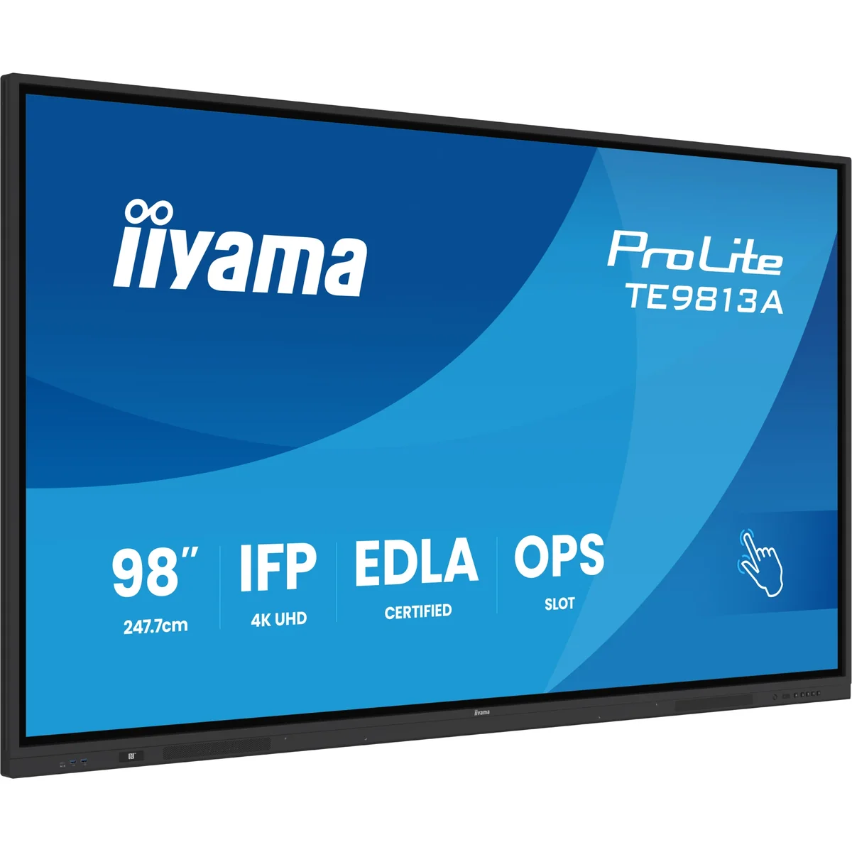 Monitor interaktywny iiyama 98″ TE9813A-B1AG 4K UHD Google EDLA iiShare, DMS, WiFi, USB-C, HDMI, DP TE9813A-B1AG