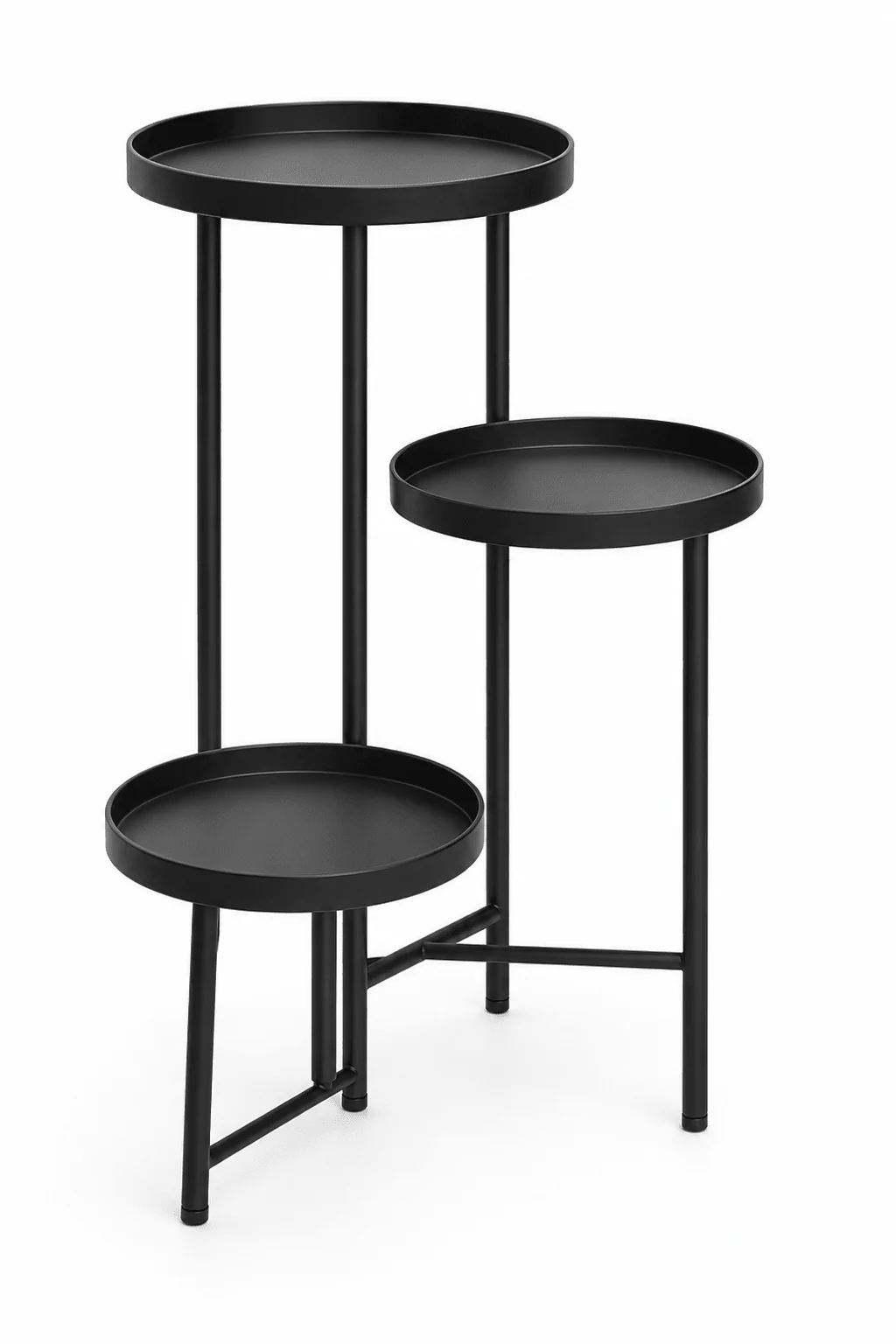 Kwietnik Metalowy 3-Poziomowy 80cm Stojący Loft Industrial Czarny