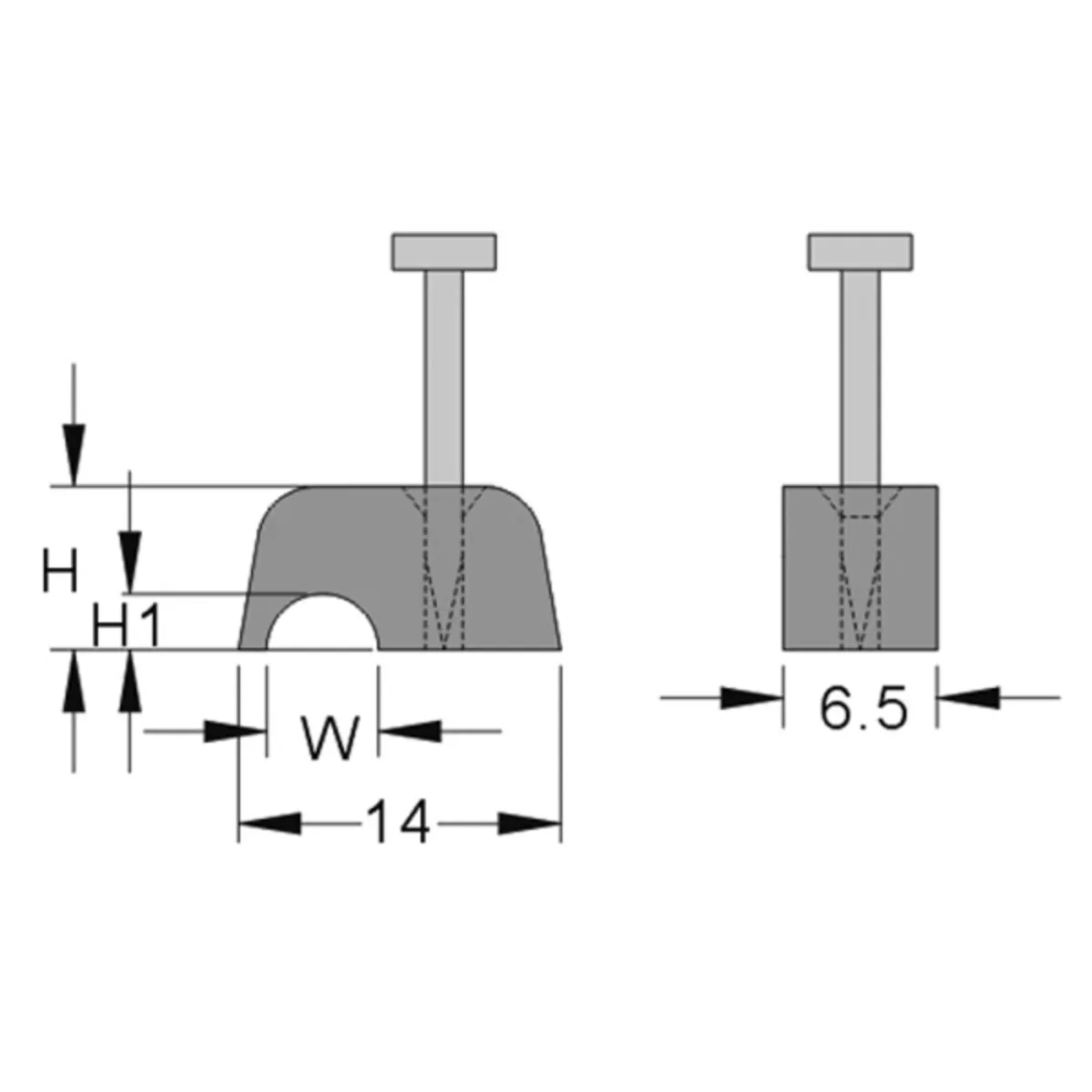 Uchwyt mocujący flop 4,1 mm jasno szary 262256