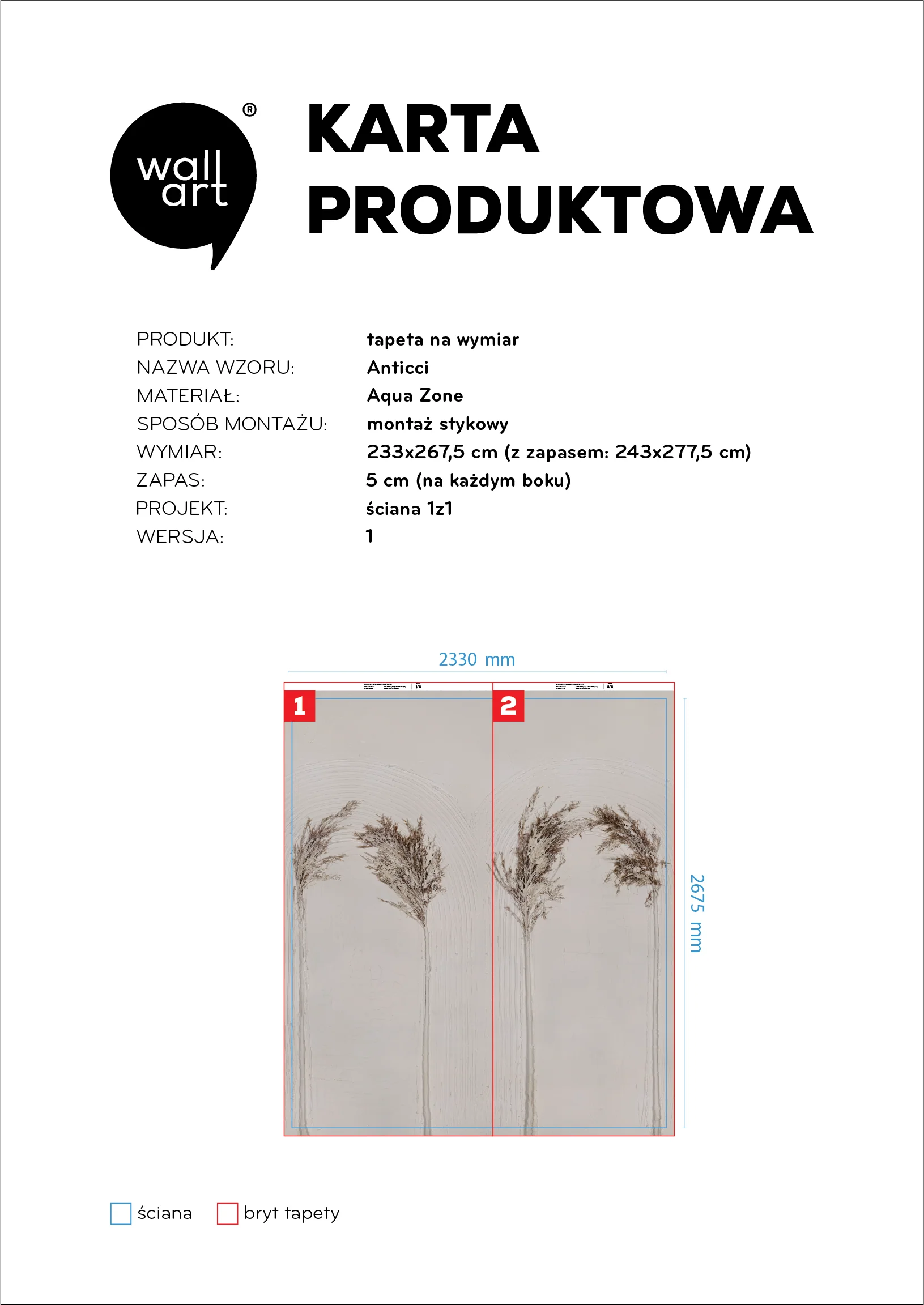 Anticci winyl na siatce 233×267