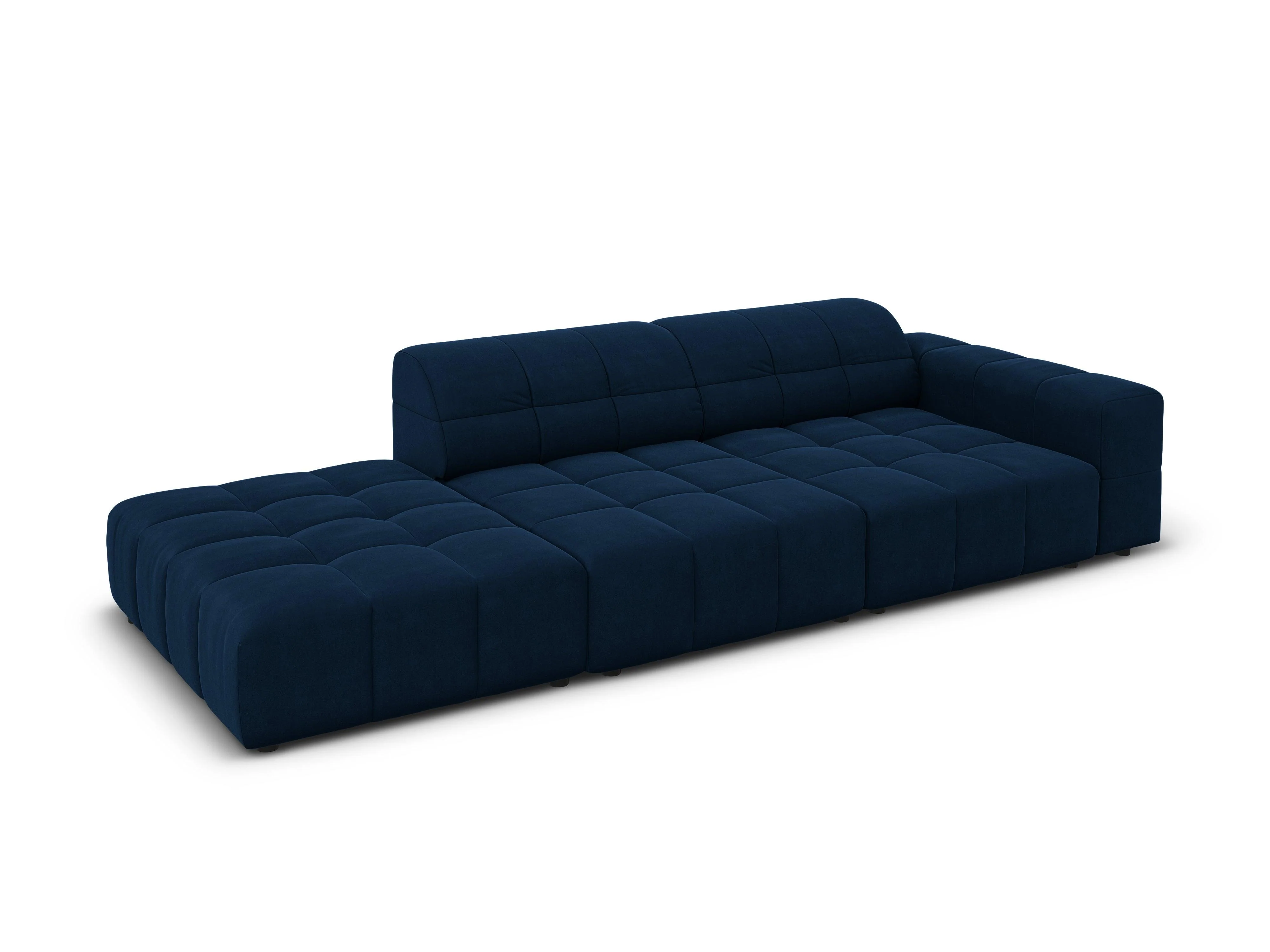 Sofa aksamitna lewostronna 3-osobowa CHICAGO granat królewski