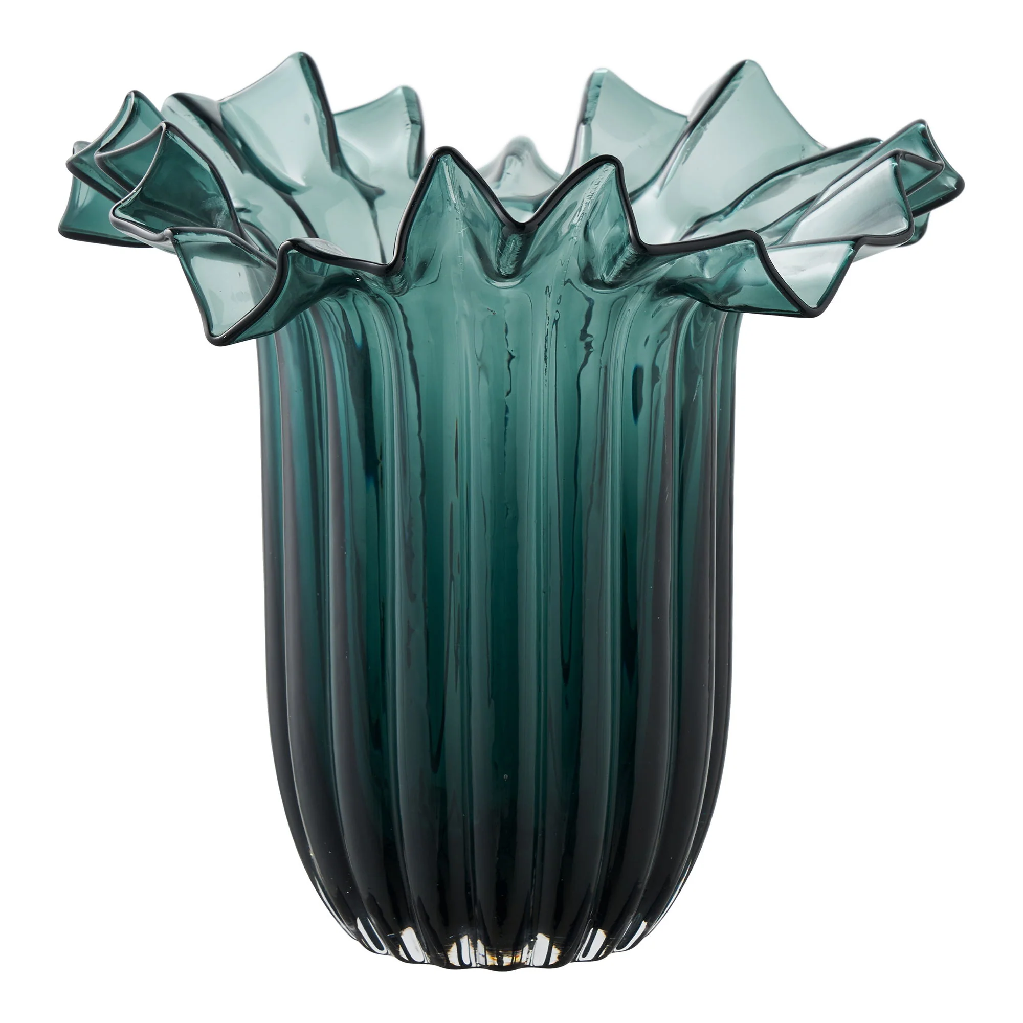 Wazon z dmuchanego szkła Basized ø25×30 cm ciemnozielony