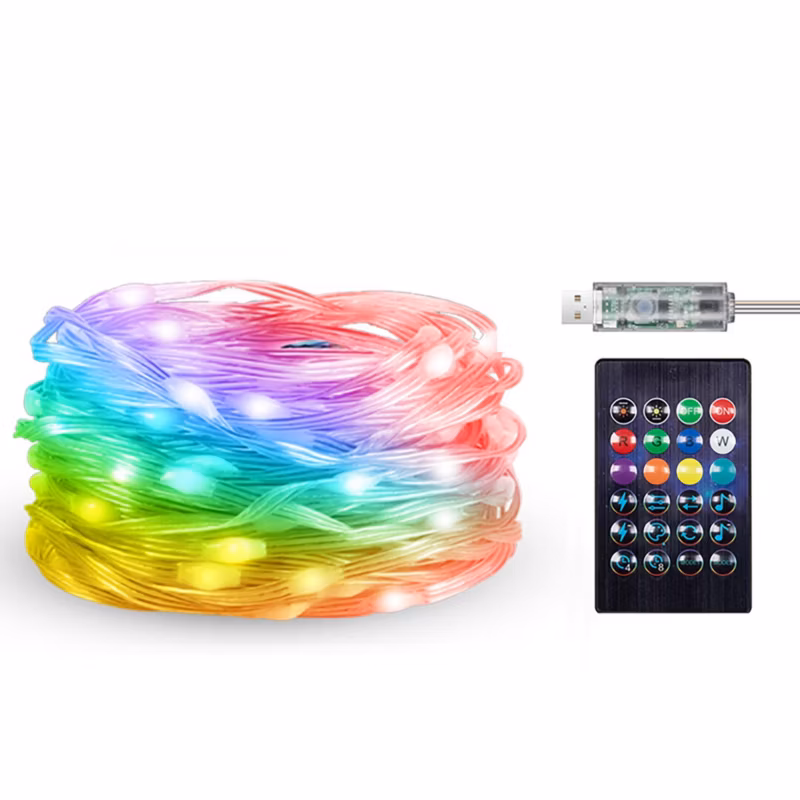 Girlanda ogrodowa Rabalux Biri biała LED 2.8W RGB Pilot IP44 5 metrów – 1 szt.