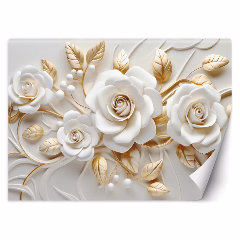 Fototapeta Feeby Złote kwiaty 3D 400×280 1 szt