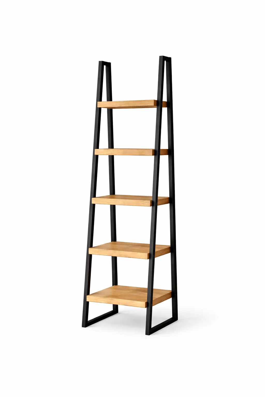 Regał drabinkowy loft 5 półek 180 cm dąb i metal