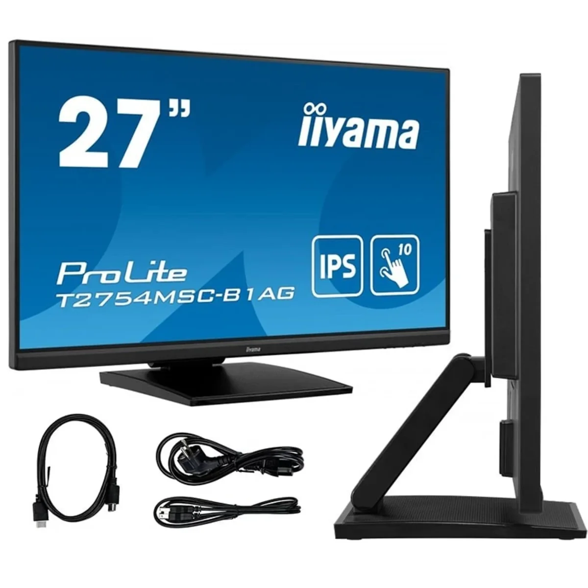 Monitor dotykowy iiyama ProLite T2754MSC-B1AG 27″ IPS, FullHD, Antyrefleks, VGA, HDMI, Pojemnościowy T2754MSC-B1AG