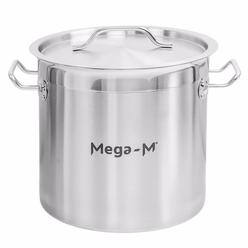 Garnek Mega-M PRO uniwersalny gastronomiczny wysoki stal nierdzewna z pokrywką 12L 1szt.