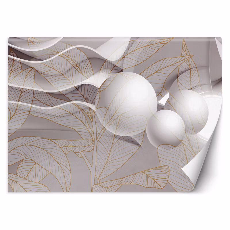Fototapeta Feeby Złote liście i kule 3D 368×254 1 szt