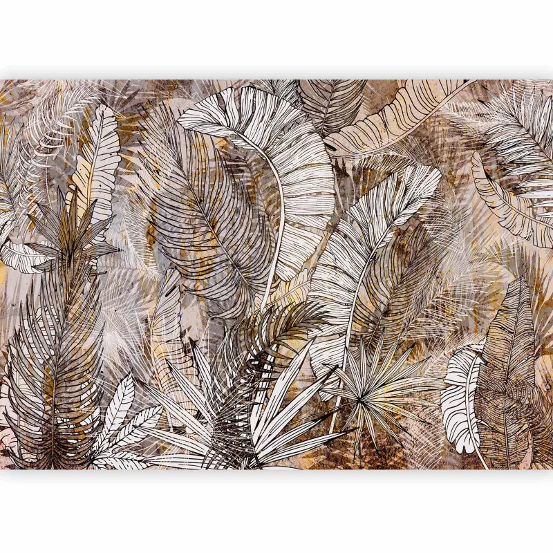 Fototapeta flizelinowa Artgeist 170 g/m2 wodoodporna Liście beżowa 300×210 (6 części) 0995aa rolka 1 szt