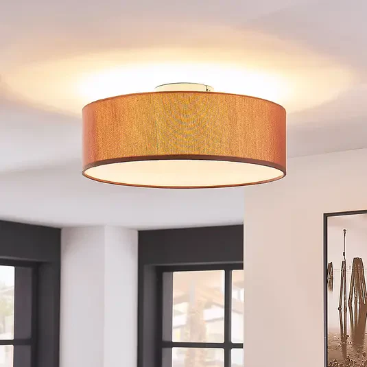 Lampa sufitowa Sebatin, 40 cm, jasnobrązowa