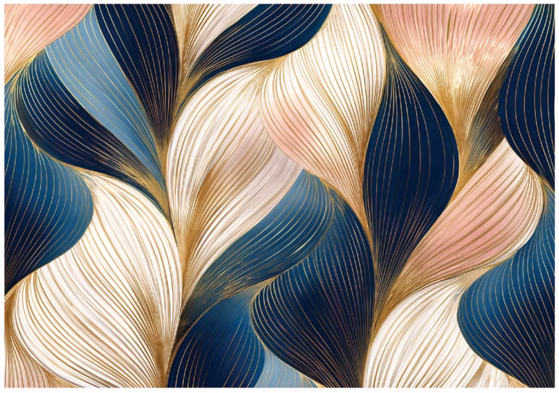 Fototapeta WALLARENA Do Sypialni Salonu Na Flizelinie Art Deco Abstrakcja Złoto 300×210 cm 1 szt.