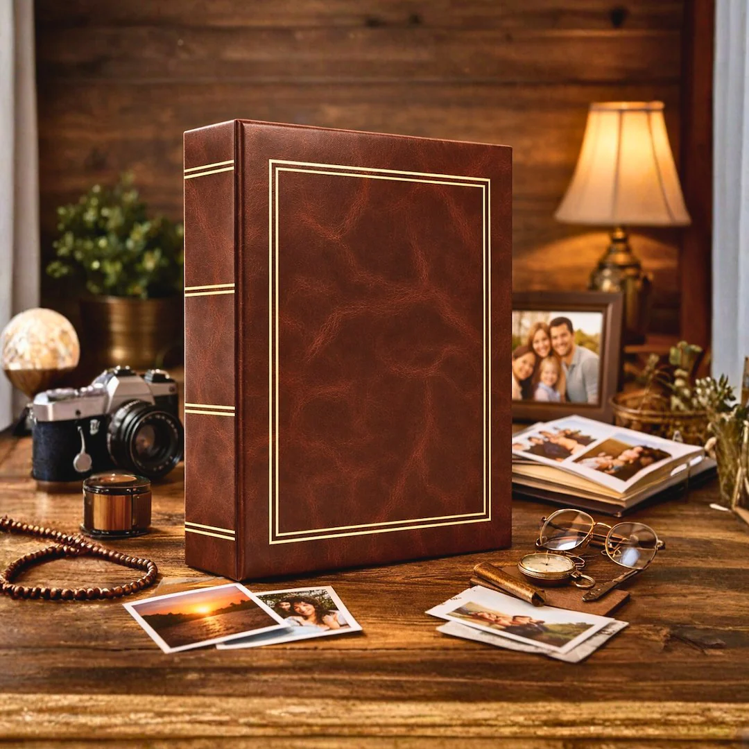 Album kieszeniowy klejony 10×15 cm na 200 zdjęć, brązowy – GEDEON (DPH46200C-BROWN)