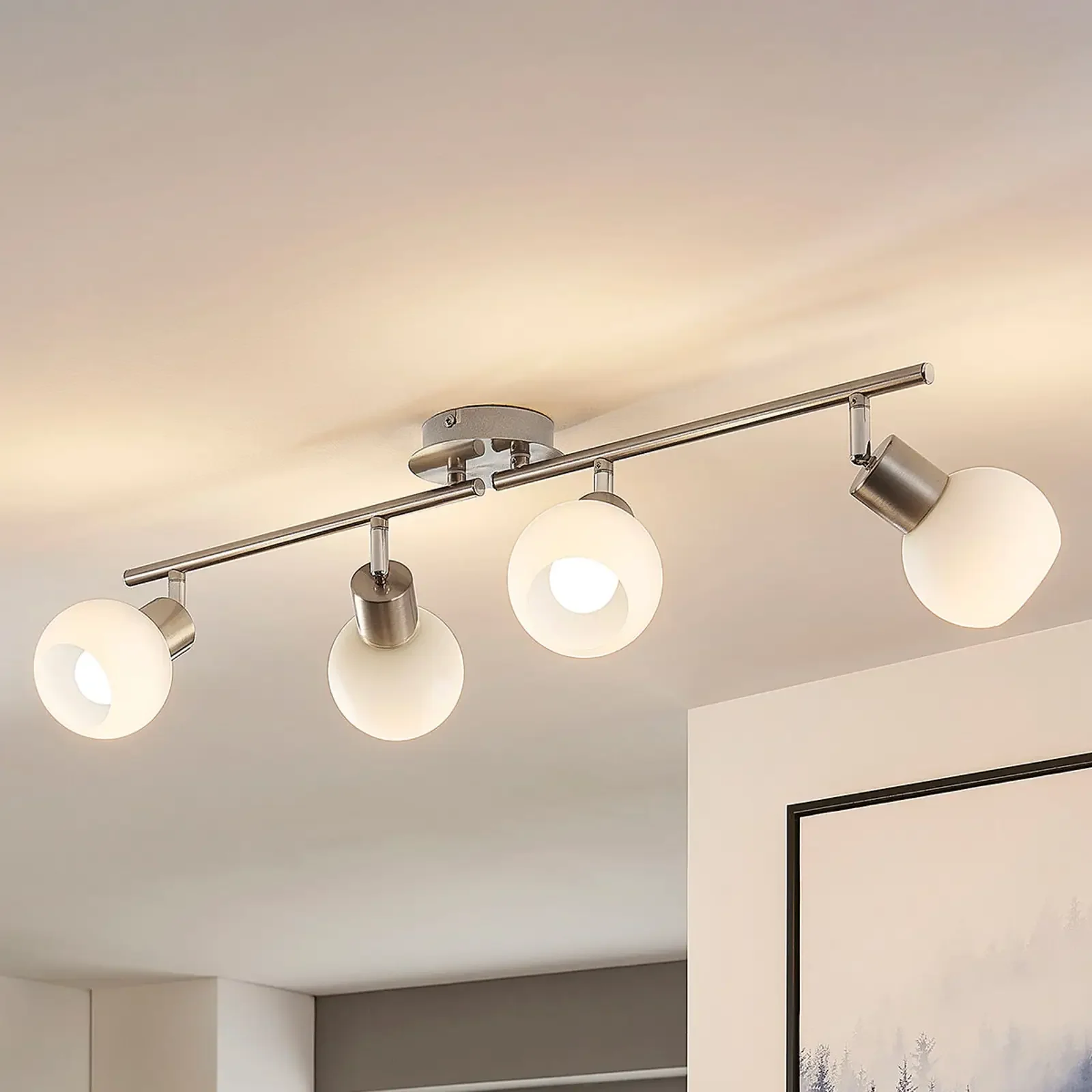 Lampa sufitowa LED Elaina, 4-punktowa, nikiel matowy