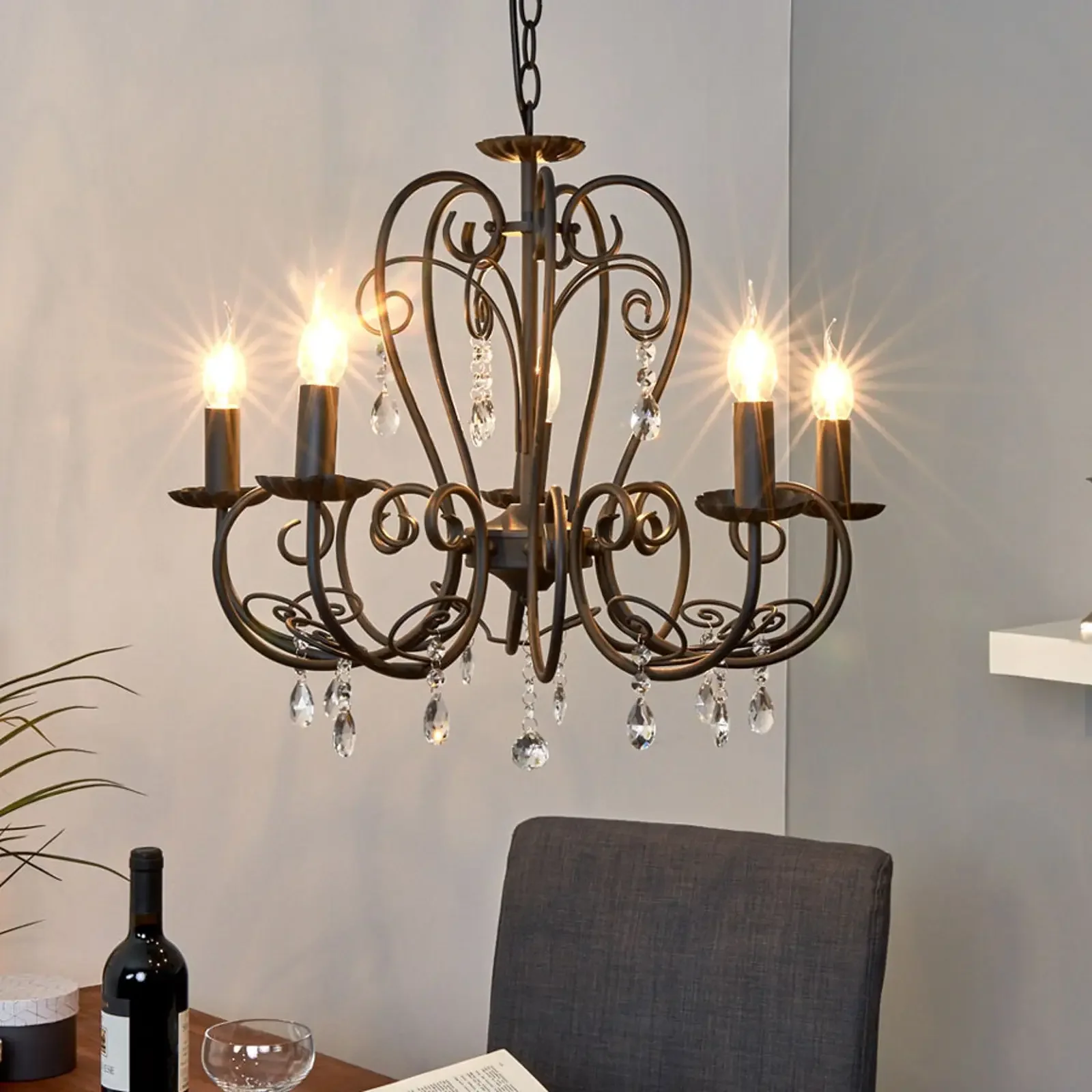 Lampa Sophina czarna 5 żarówek