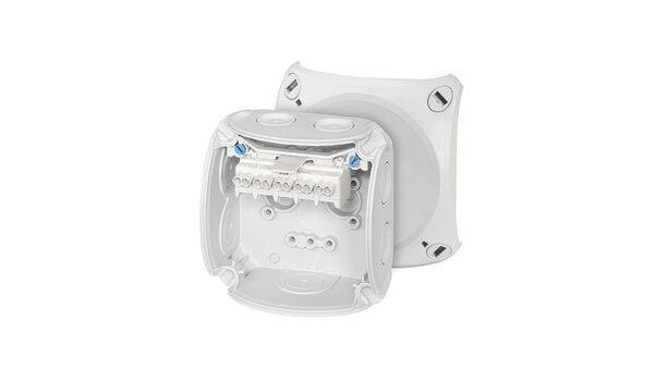 Puszka odgałęźna 93x93x62 5×2,5mm2 CU IP66 szara DK 0202 GZ 62000148
