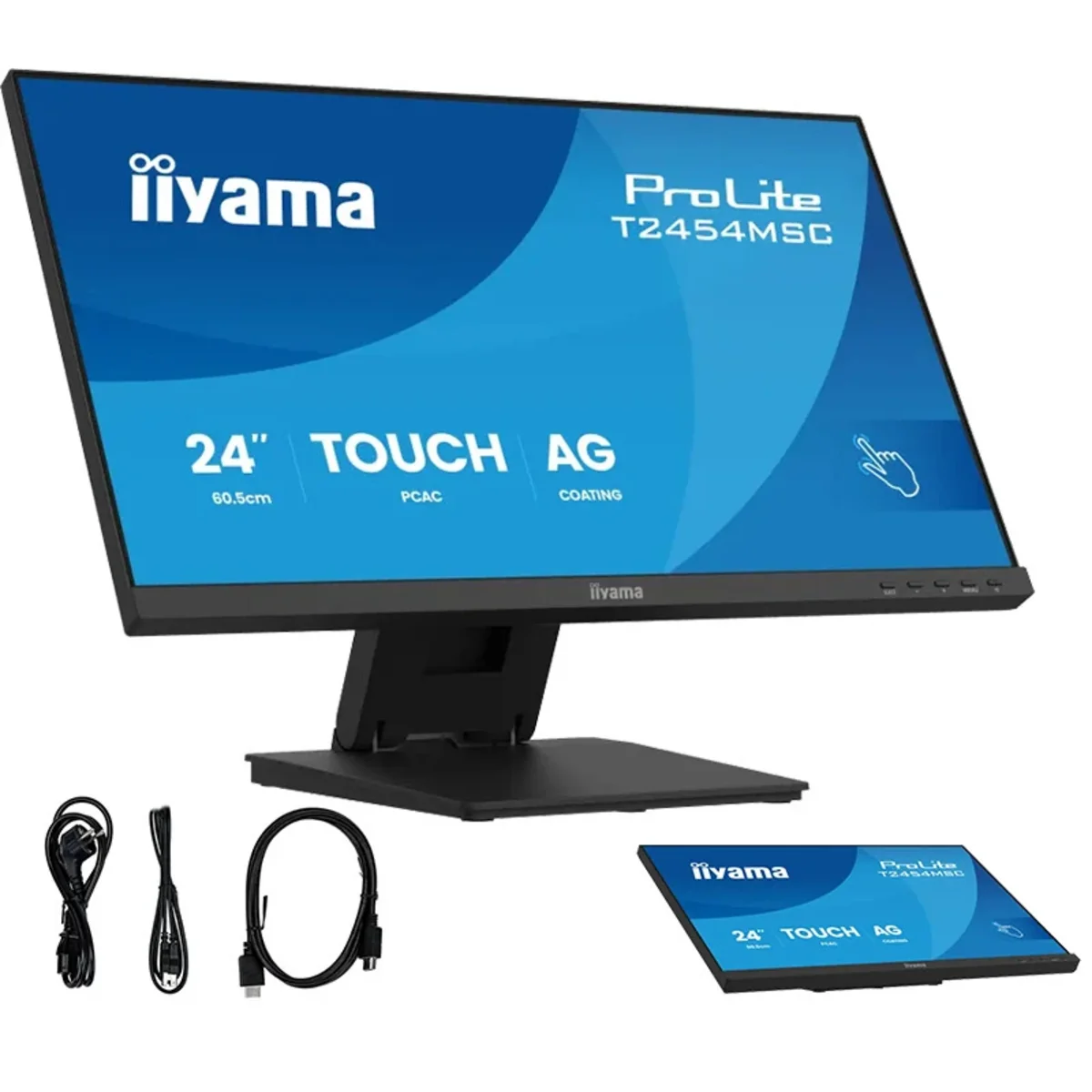Monitor dotykowy iiyama ProLite T2454MSC-B3AG 24″ IPS LED /HDMI, DP, głośniki/ z powłoką antyodblaskową T2454MSC-B3AG