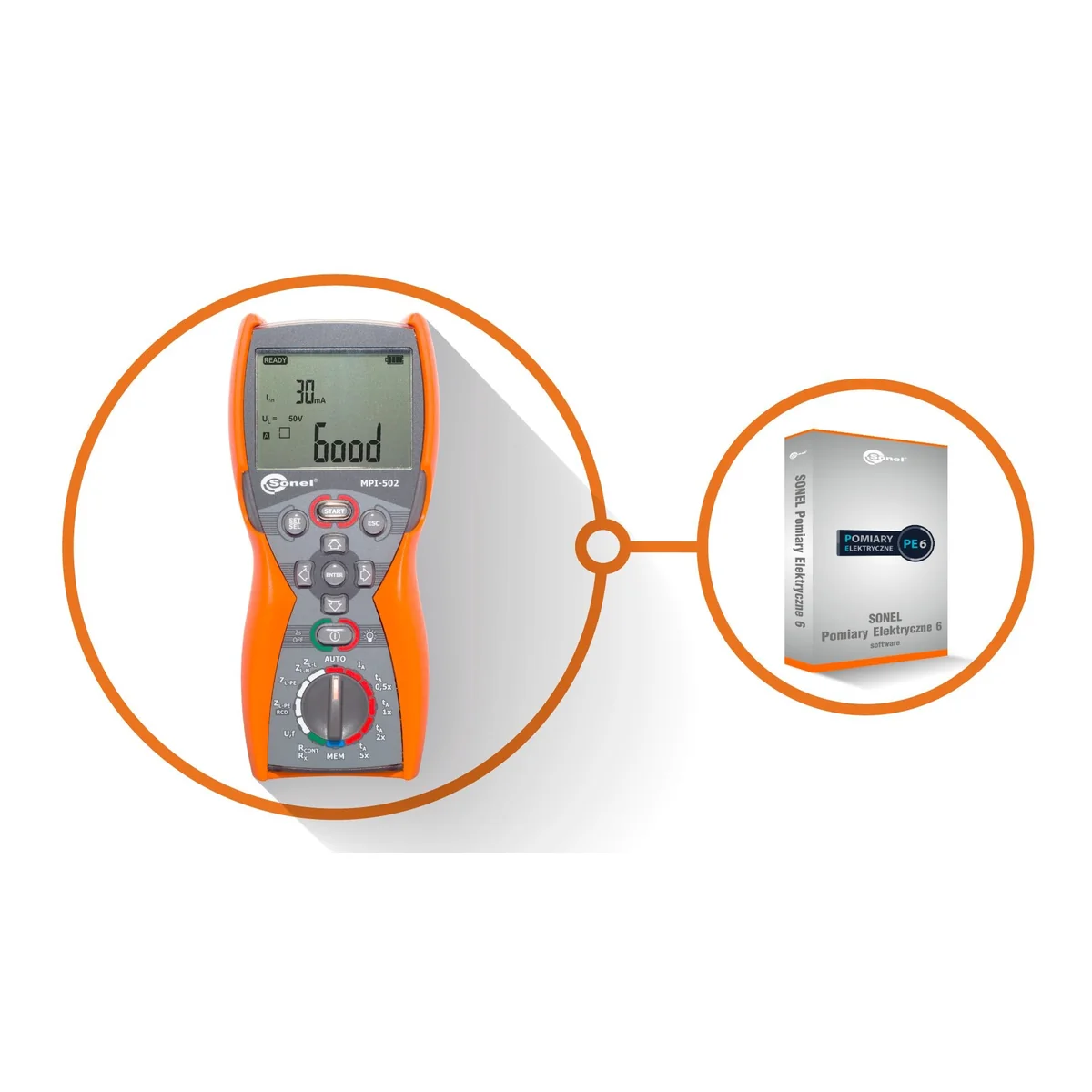 Wielofunkcyjny miernik MPI-502 + licencja do programu SONEL PE6 WMPLMPI502SPE6