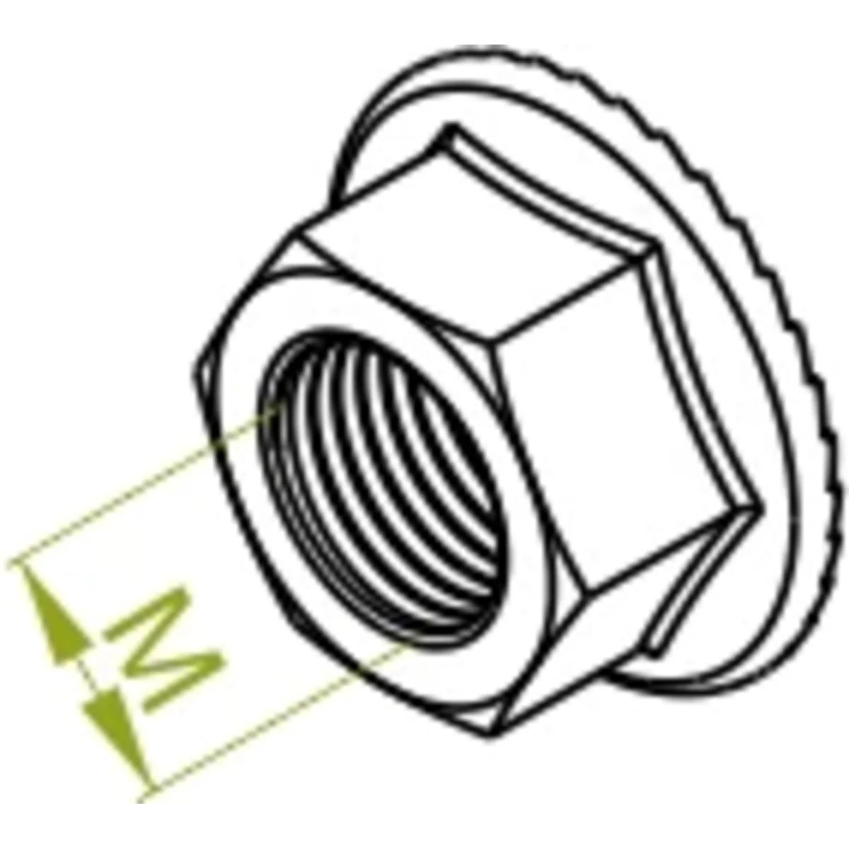 Nakrętka kołnierzowa ząbkowana ocynkowana z gwintem 8mm 650245