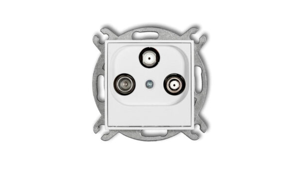 MINI Mechanizm gniazda abonenckiego 2 wyjścia SAT + TV biały mat 25MGSN