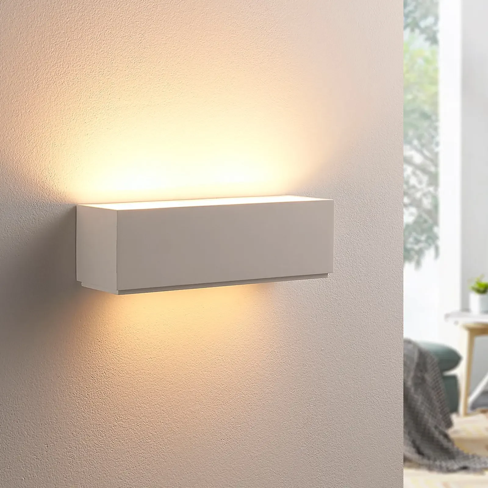 Prosta lampa ścienna gipsowa Benno, G9 LED