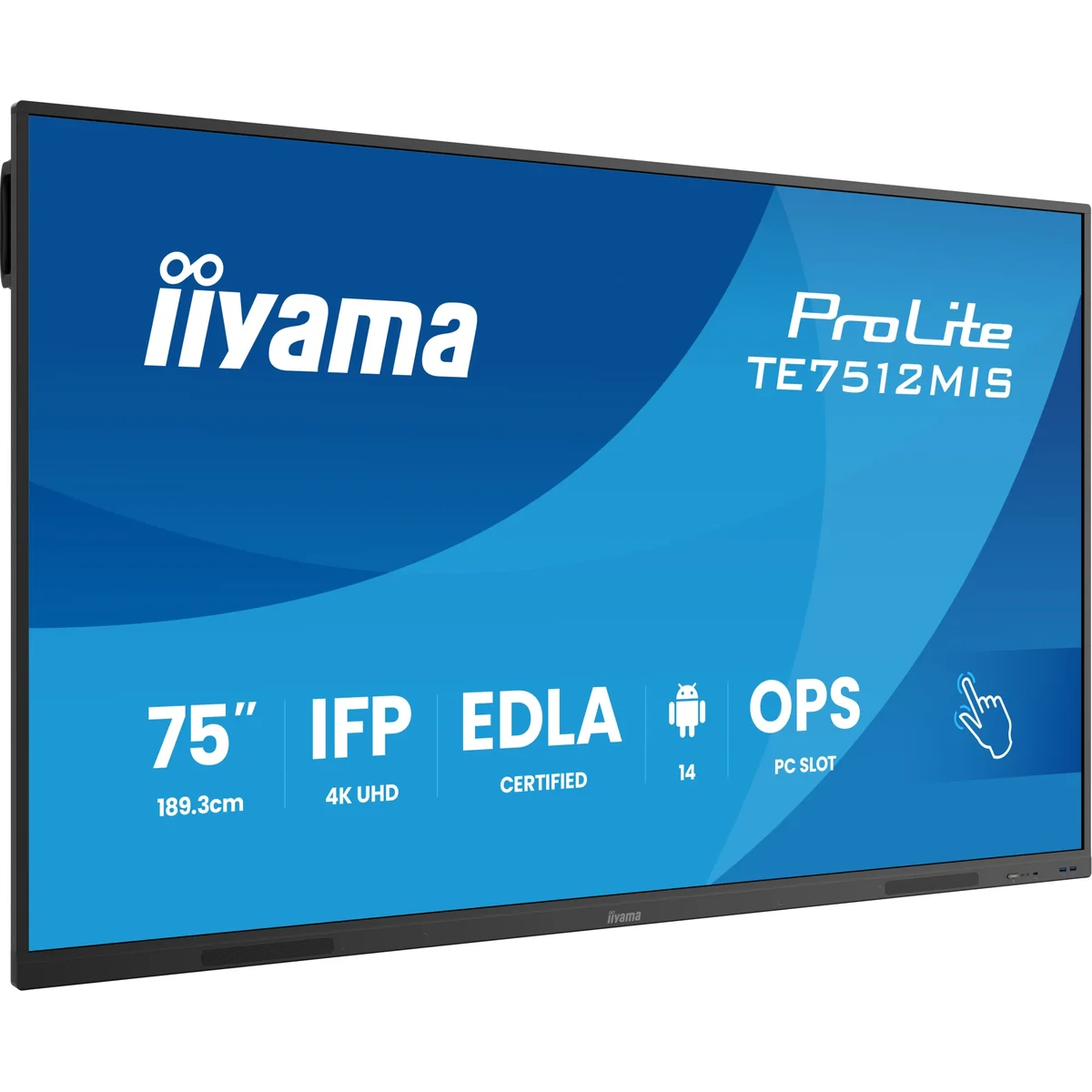 Monitor interaktywny iiyama TE7512MIS-B4AG 75″ VA DLED 4K 8/128GB iiware13e, Android14 EDLA, WiFi6, Lan, DMS, 24/7 TE7512MIS-B4AG