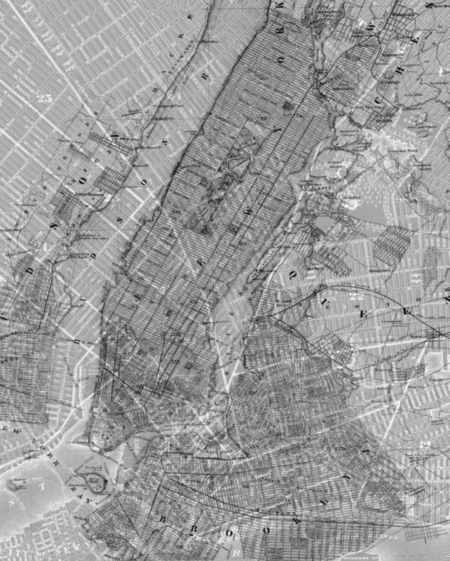 fototapeta Sanders & Sanders Mapa Nowego Jorku szarym 200 x 250 cm – 1 rol.