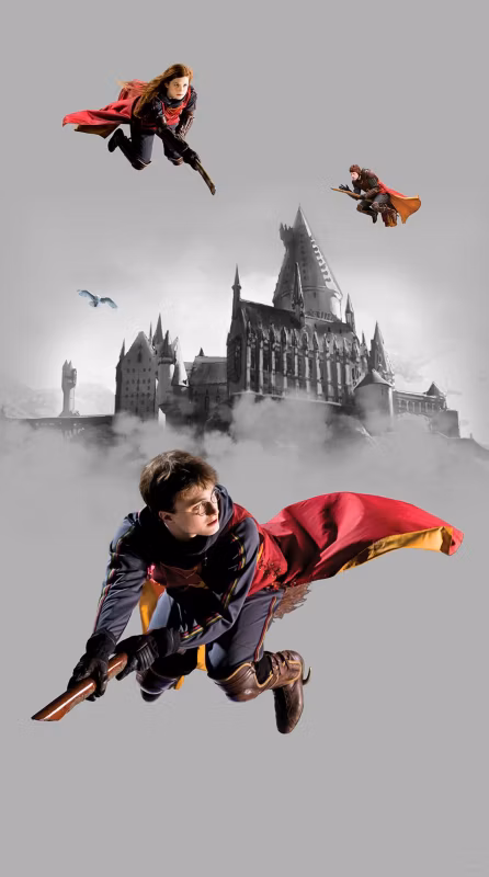 fototapeta Sanders & Sanders Harry Potter Hogwart szarymIczerwonym 270 x 150 cm – 1 rol.