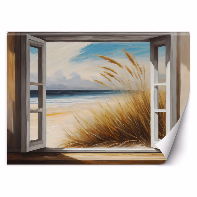 Fototapeta Feeby Widok z okna na plażę 150×105 1 szt