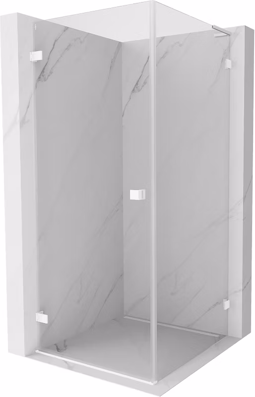 Kabina prysznicowa Mexen Lunar-B L transparent biała 100×100 cm 1 szt.
