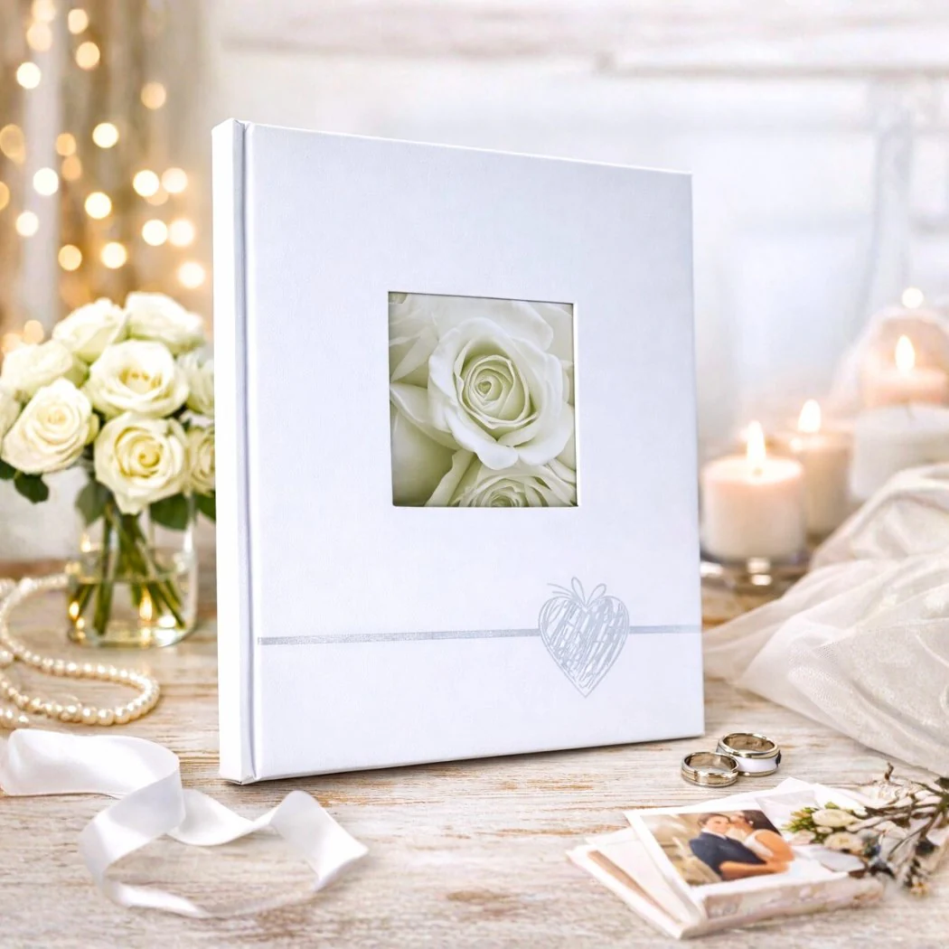 Album tradycyjny szyty 24×29 cm 40 stron DBCS20HEARTSILVERB