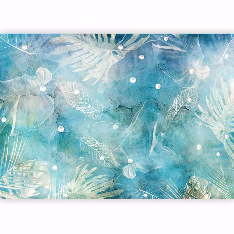 Fototapeta flizelinowa Premium Artgeist 155g/m2 Liście turkusowa 300×210 (6 części) 0840aa rolka 1 szt