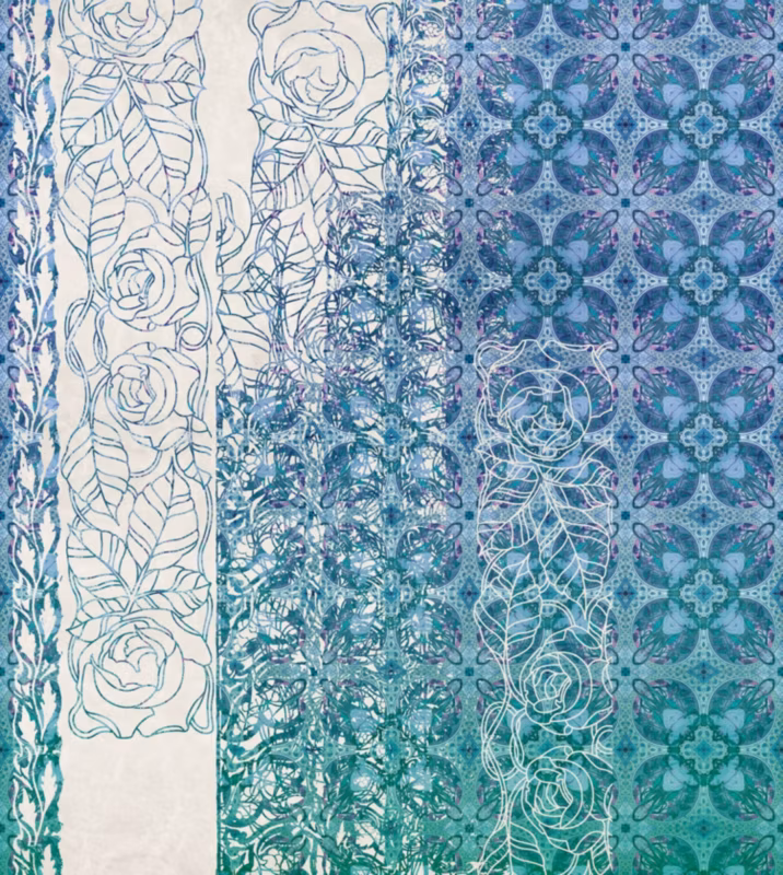 fototapeta Sanders & Sanders secesja niebieskim 250 x 280 cm – 1 rol.